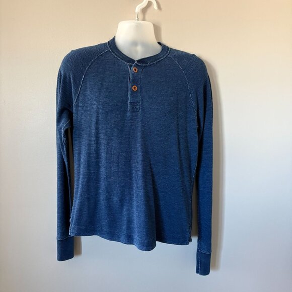 ALEX MILL Mens Long Sleeve Blue Textured Small Cotton - Picture 2 of 4